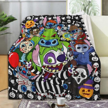 Manta de Halloween, manta suave y acogedora con estampado de personajes de dibujos animados de Disney, manta cálida para siestas en casa, la