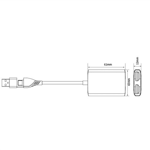Μετατροπέας HD Type-C USB3.0 σε διπλή συμβατότητα 1080P60Hz για ταυτόχρονη προβολή οθονών σε 1