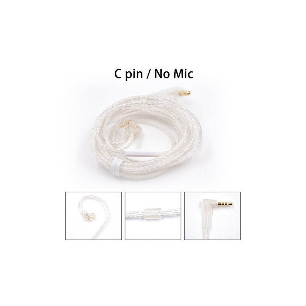 Kz Zs10 Zsn Zex Pro In Ear Cable High Purity Oxygen-Free Copper Twisted Upgrade Cable 2Pin Cable For Kz Zex Plated Cable C Pin No Mic4 Silver 9191629608560