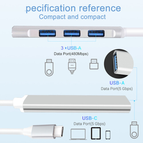 Μίνι βάση επέκτασης hub, διαχωριστής USB3.0HUB, βάση επέκτασης USB ενός προς τέσσερις 1