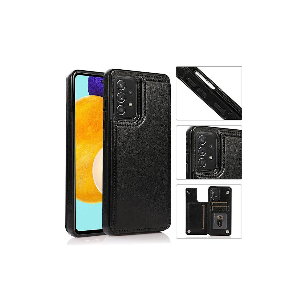 Compatible With Samsung Galaxy A72 - Well-Thought-Out Nkobee Case With Card Holder Black 9191629609376