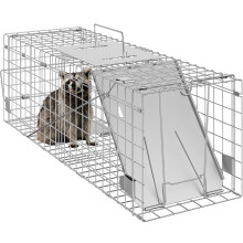 SKYSHALO Diervriendelijke vangkooi voor levende dieren 24" x 8" x 8" Dierlijke stalen kooi Opvouwbare, robuuste vangset