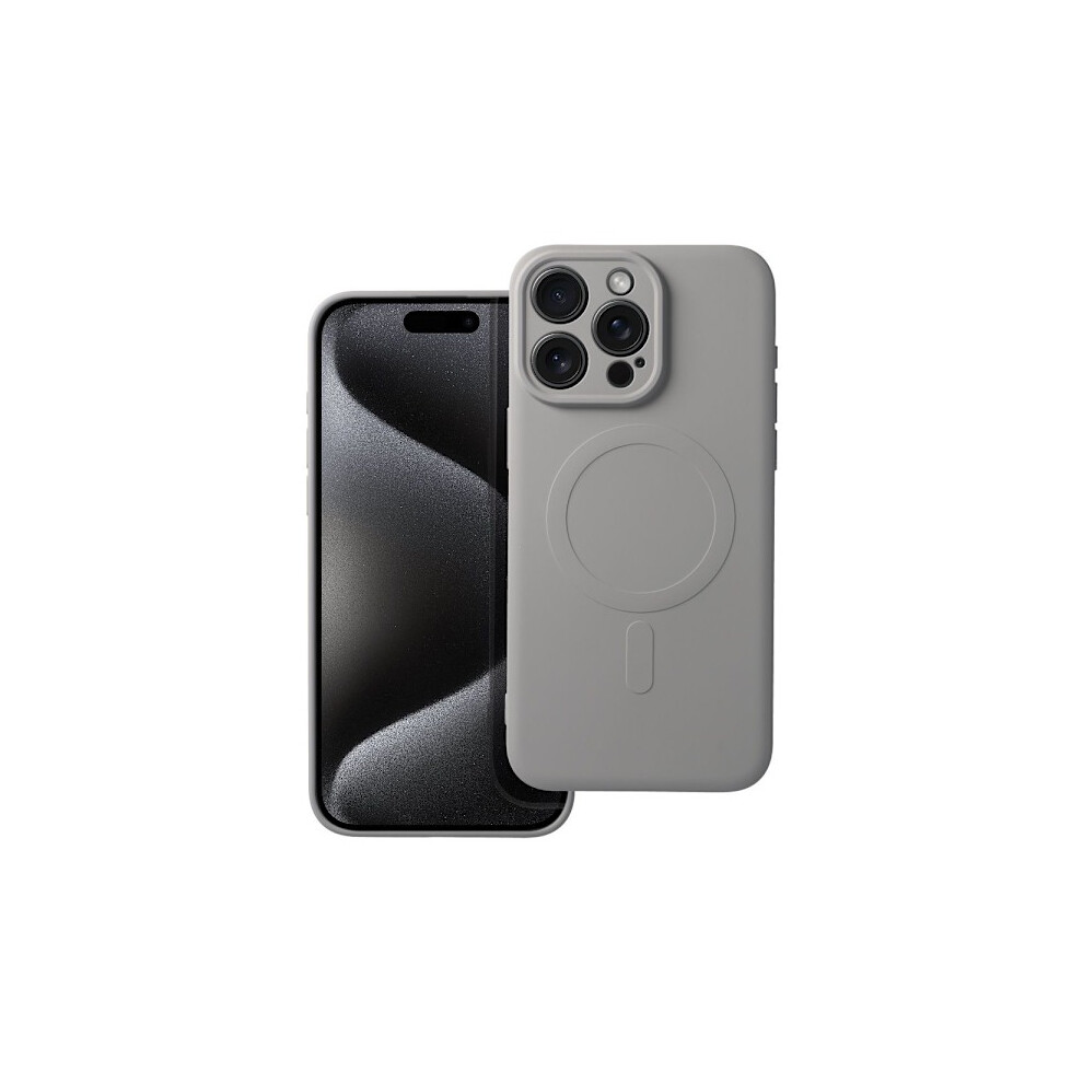 Compatible With Iphone 15 Pro Mobile Case Magsafe Silicone - Titanium Gray 9191629609635