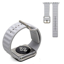 Kompatibel mit Apple Watch Series 6/5 (44 mm) – Silikonarmband in Weiß