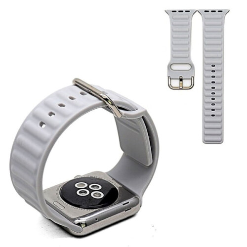 Compatível com Apple Watch Series 6/5, pulseira de silicone de 44 mm - branca.