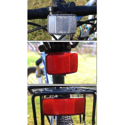 Leke2Pack Σετ ανακλαστήρων ποδηλάτου εμπρός & πίσω, κόκκινη & λευκή βάση στήριξης 1