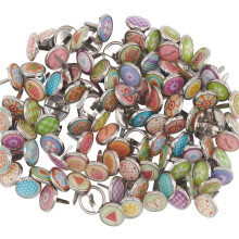 1 Schachtel mit 100 bunten, runden 12-mm-Metallklammern, Splinten für DIY-Bastelarbeiten, Scrapbooking, Kartenherstellung und Fotoalbumverzierungen