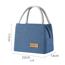 Bolsa térmica portátil com zíper em tecido Oxford para almoço, ideal para mulheres. Cor: Azul.
