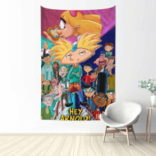 Hey Arnold Wandteppich, großer Wandbehang für Wohnzimmer, Schlafzimmer, Studentenwohnheim, Poster, Hintergrund, Heimdekoration für Jungen,