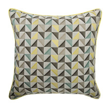 Gelber Kissenbezug (65 x 65 cm), Jacquard-Seide, europäischer Zierkissenbezug, modernes geometrisches Muster mit Moiré-Effekten