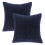 Phantoscope 20" x 20" Modern, Contemporary, Transitional Navy Blue Striped Polyester Throw Pillow , ( 2 Count) 5