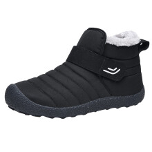 Winter Hiking Boots Waterproof Outdoor Shoes Warm Velvet Unisex Mountaineering Black 9.5 UK