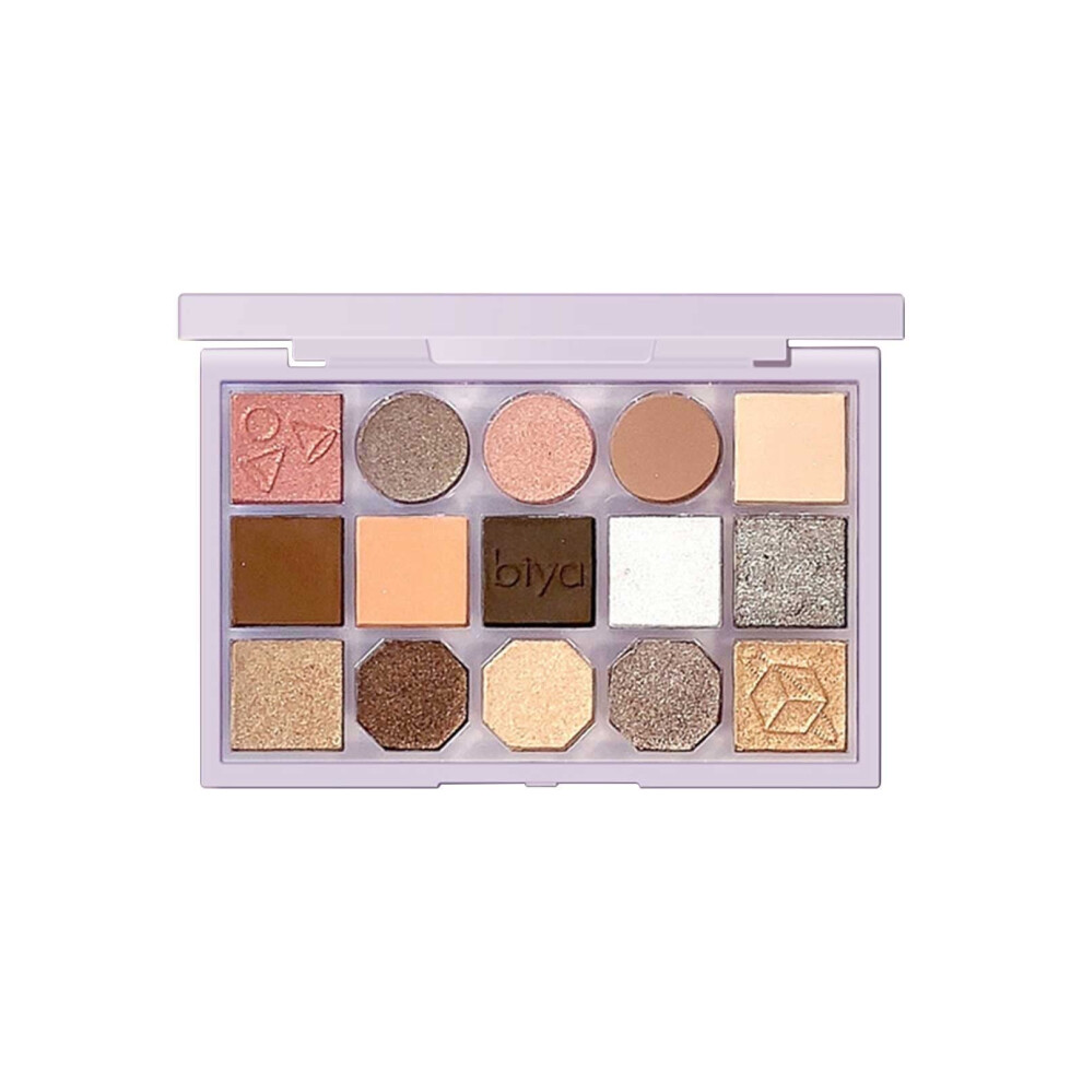 15 Color Eyeshadow Palette with Matte Shimmer and Glitter,  Pigmented Blendable Eye Makeup