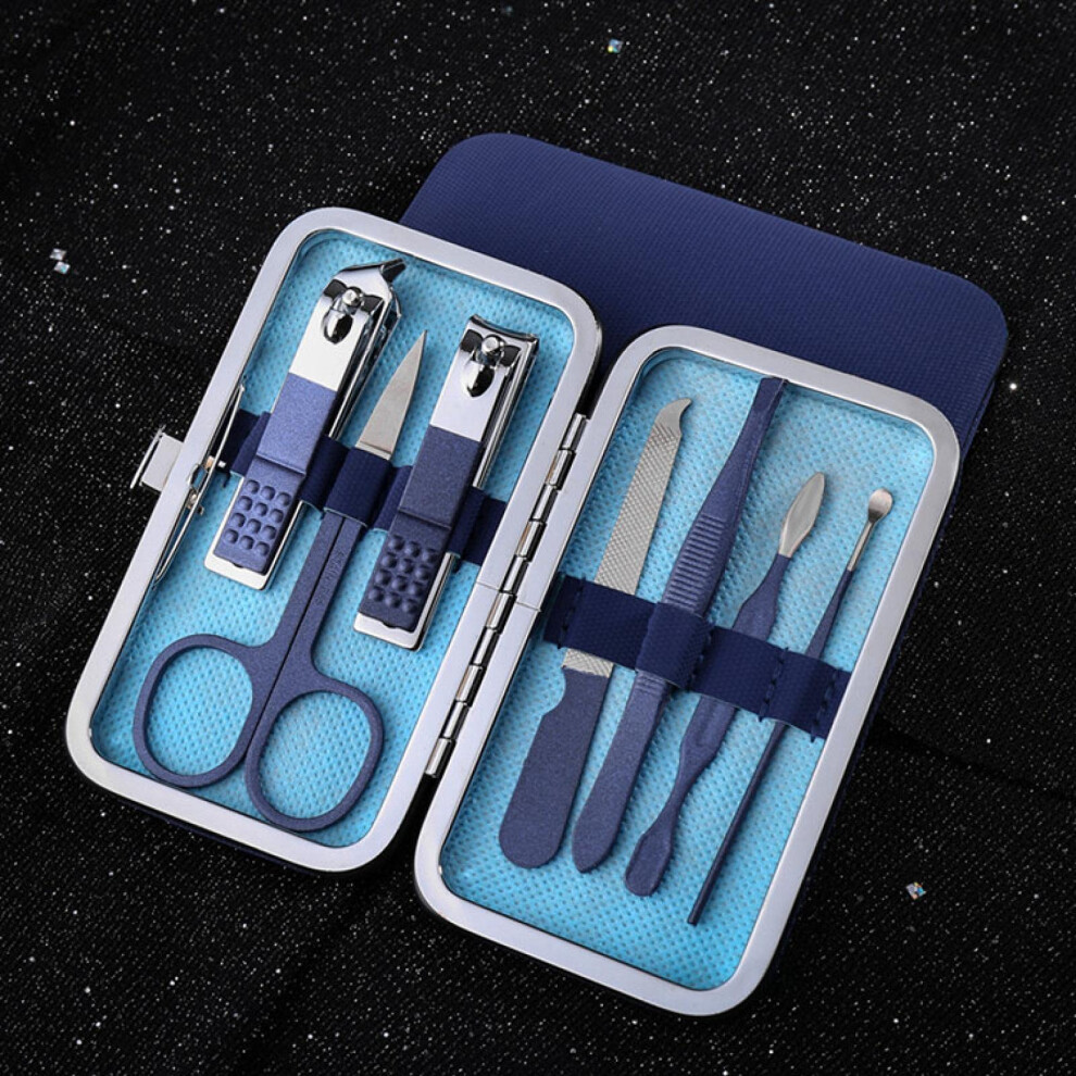 Manicure Set Professional Stainless Steel 7Piece Nail Clippers Grooming Kit with Leather Case