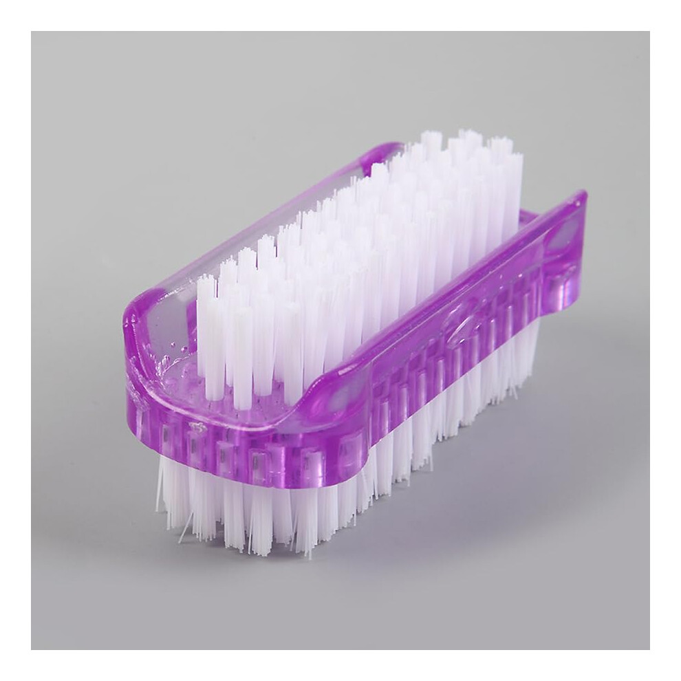 Nail Cleaning Brush with Dual Bristle Design, Purple Manicure Pedicure Tool for Fingernails and Toenails