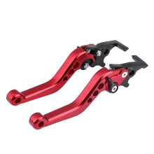 CNC Aluminum Motorcycle Brake Levers Pair Red, Universal Double Disc for Scooter Enhanced Performance