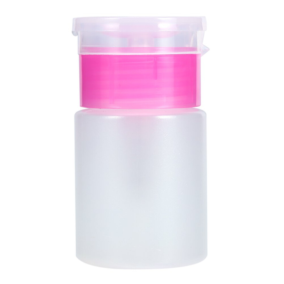 60ML Pink Nail Polish Remover Pump Bottle, Refillable Push Down Dispenser for Travel and Nail Art