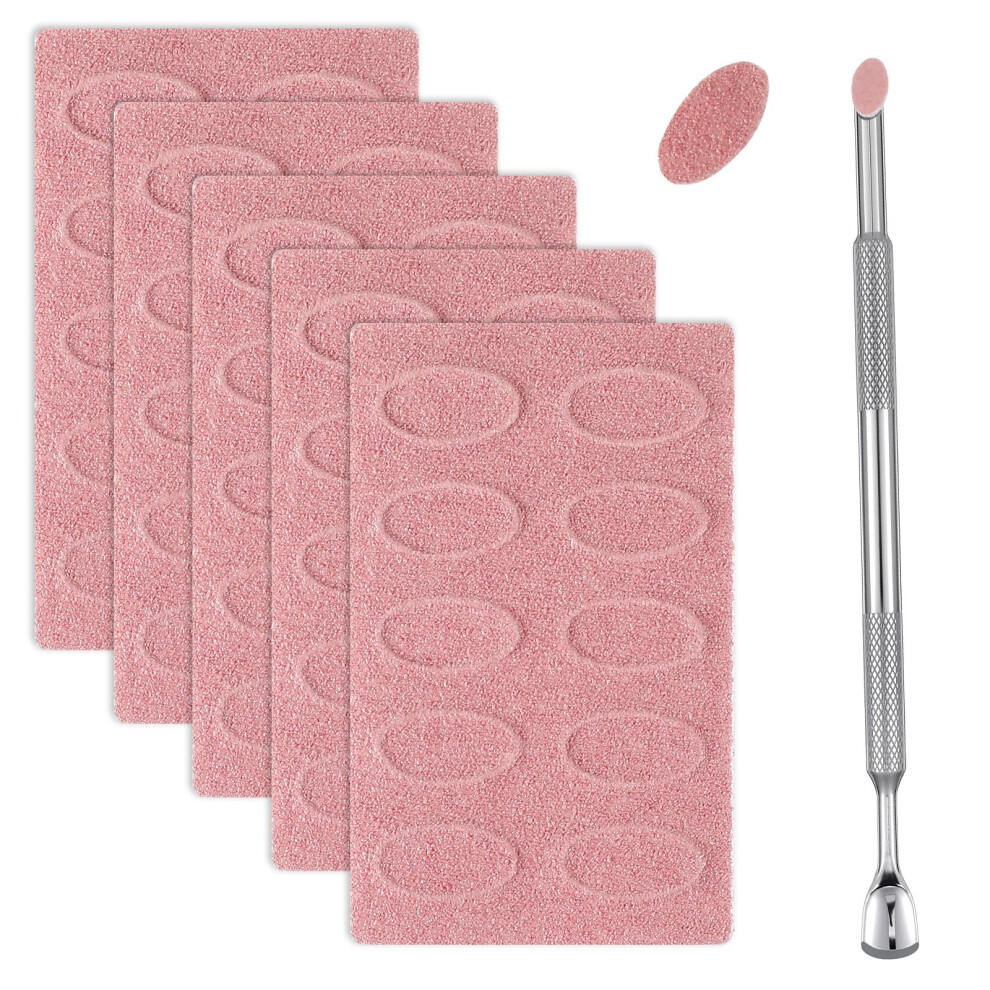 Dual Ended Cuticle Pusher Kit with 50pcs 180 Grit Nail Sanding Files for Manicure and Pedicure