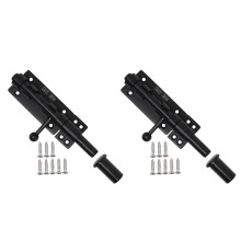 verrous coulissants robustes pour portail avec cadenas, verrou de sol horizontal et verrouillable (noir, 15 cm)