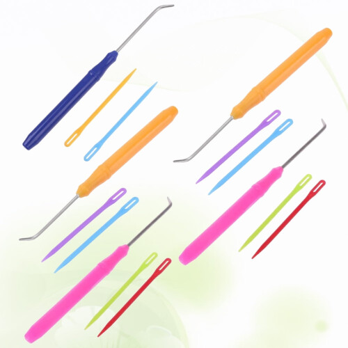 PINXOR Knitting Loom Hook Tools Crochet Hooks with Sewing Needles, Assorted (15 Piece) 2