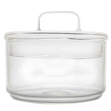 Masteelf1pc Bol à fruits en verre avec couvercle, récipient de conservation pour salades de fruits et collations (transparent)