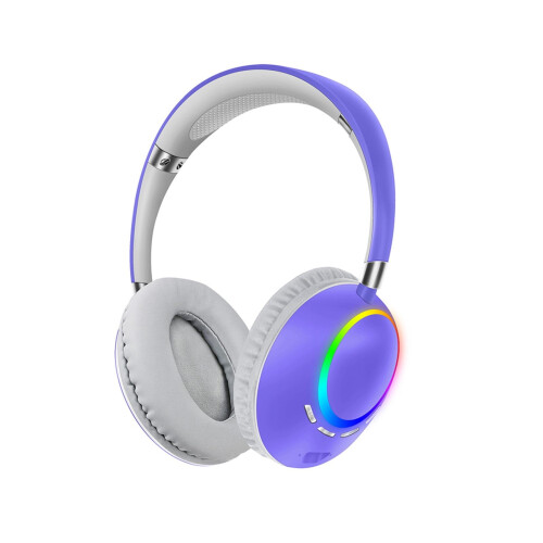 Cuffie wireless con luci LED, Bluetooth, circumaurali, per uomo, donna e ragazzi.