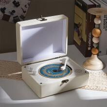 JUNWELL CD-Player mit Bluetooth – Retro-Desktop-Player mit integrierten Lautsprechern, HiFi, FM-Radio, AUX/USB-Anschluss, Kopfhöreranschluss,