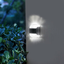 Solar Wall Lights Outdoor, Cordless, Waterproof IP65, Adjustable Panel, Up/Down Lamp Sconce for Yard, Patio, Garage, Fence, Café, Pub