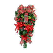 Sapin de Noël à l'envers, compatible avec les décorations en rotin artificiel, décorations saisonnières d'intérieur.
