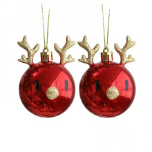 Décorations de Noël Bidobibo pour intérieur et extérieur, lot de 2 boules décoratives à suspendre pour sapin - Idéales pour les fêtes de