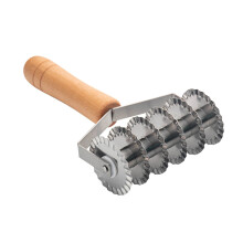 Ustensiles de cuisine ZKCCNUK Outils de pâtisserie Rouleau à pizza en acier inoxydable avec manche en bois Rouleau à snacks Ustensiles de cuisine