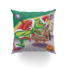 Housse de coussin décorative Grinch 30 x 30 cm, idéale pour décorer votre salon, votre canapé ou votre maison.