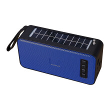PAVEOS udendørs trådløst Bluetooth solcelleanlæg med FM-radio, lommelygte, bærbar, kompatibel med USB/TF-kort og drev, blå
