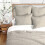 Levtex Home - Ραφή Μελανζέ - Σετ Euro Sham 2 Ραμμένων Μενταγιόν - Φυσικό - (26x26 ίντσες) - 2