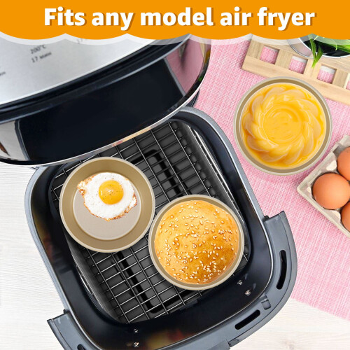 Grusce4Pcs Μίνι ταψί για τάρτες σε φριτέζα αέρα, ταψί για μάφιν, cupcake συμβατό με φόρμα 1