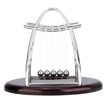 Piłki do balansowania Newton's Cradle, wahadło z plastiku i metalu, edukacyjna zabawka naukowa łagodząca stres, dekoracja biura (L)