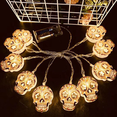 Διακοσμήσεις για το Halloween, Φωτιστικό κρανίο, Φωτεινά στηρίγματα τρόμου, Κρεμαστό 2