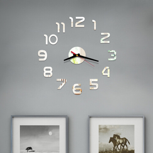 DIY-Wanduhr mit 3D-Spiegeloberfläche (Aufkleber) – Dekoration für Zuhause oder Büro 1