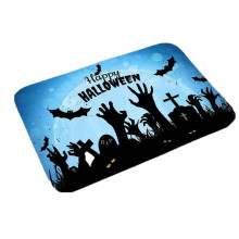Alfombra de Halloween de 23,6 x 15,7 pulgadas, alfombra antideslizante para interiores y exteriores, compatible con el diseño de murciélagos y