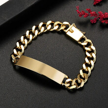 RSAMD Noble18K Gold Filled pulsera para hombre y mujer, 10MM, charm chain, boda, 20CM8inches