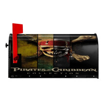 Pirates Of The Caribbean Magnetic Mailbox Cover 25.5x21 In, Decorative Outdoor Post Letter Box Wrap, Yard Home Decor