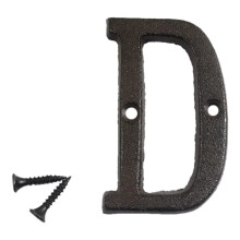 XIUH Décoration intérieure en fer forgé - Numéro de maison créatif à faire soi-même - Lettres en métal moulé (D)