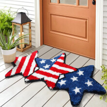 Alfombra de entrada Uclet Saving Carpet con diseño de estrella del 4 de julio, alfombra patriótica de bienvenida para interiores y exteriores,