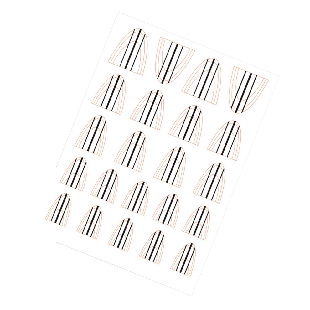 Nail Art Stickers 3D Plaid Line SelfAdhesive French Nail Decals Sheet for Versatile Designs