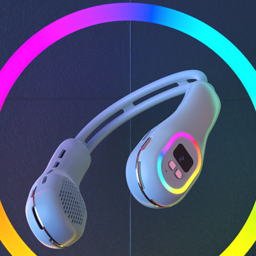 Rnemite-Amo Portable Neck Fan, 1800Mah Rechargeable, Colorful Atmosphere, Usb Charging, Wearable Electric Fan, Compatible With Daily Outdoor 9048212937753