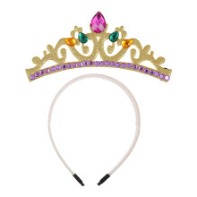 Diadema de corona de cumpleaños, diadema con diamantes de imitación, tocado exquisito para fiestas de niñas