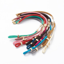 Brățară din șnur de nailon împletit cu accesorii din alamă, culori mixte