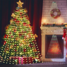 Christmas Clearance Tpzfurit LED Tree Lights 2m, Remote Control, Beige & Multicolor, 16 Modes, Energy-Efficient, Weather-Resistant