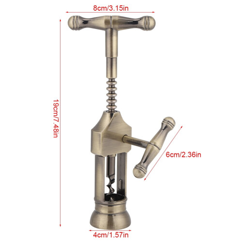 Wine Bottle Opener,Portable Retro Red Wine Bottle Opener Corkscrew Cork Puller Bar Tools 2