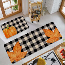 OYIGU Covoraș de Bucătărie cu Formă de Dovleac, Covorașe de Bucătărie Absorbante, Covorașe Decorative pentru Ușă, 2 Bucăți, Decorațiuni